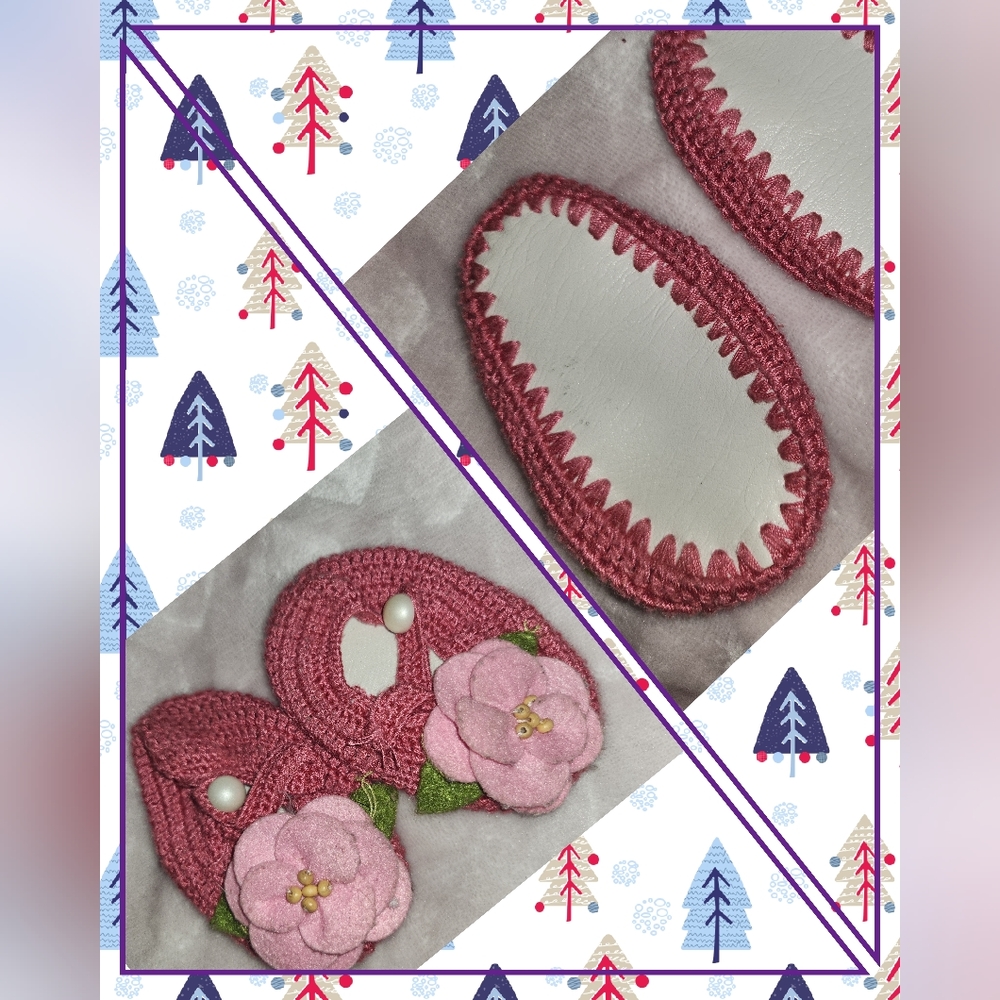 Newborn Crochet Hand Crafted Slippers Shoes Moccassins Size 0 $20